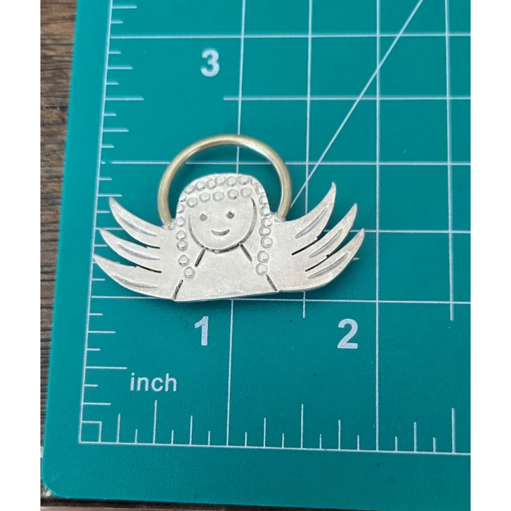 Vtg brooch pendant 925 sterling angel
